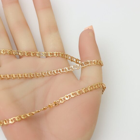 Elegant Rose Gold Link Chain Necklace Brass Base, XPNL0198 - Picture 6 of 12
